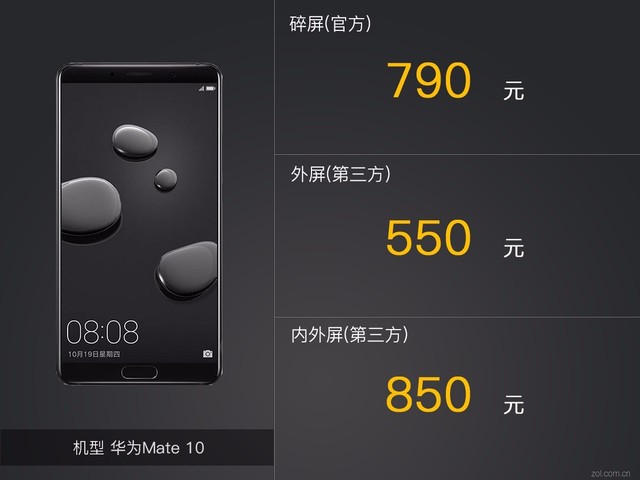 华为Mate10换屏多少钱 华为Mate 10手机屏幕维修报价