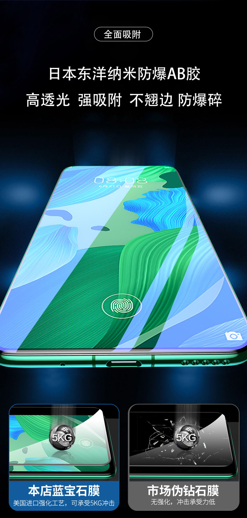 铁布衫华为nova5pro钢化膜图片