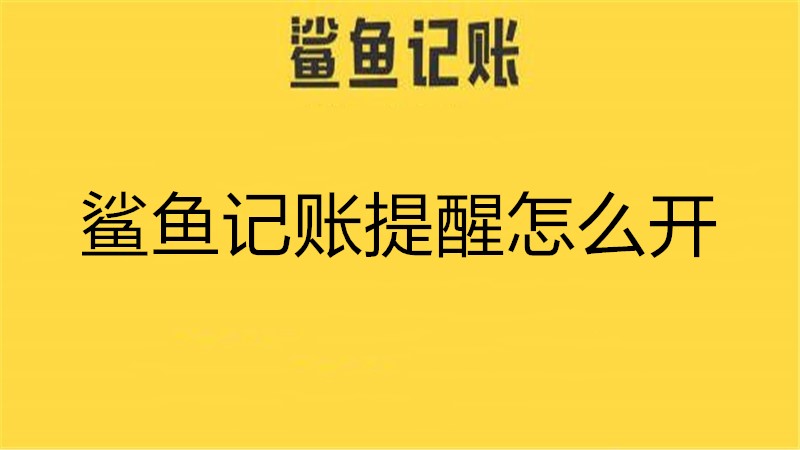 鲨鱼记账提醒怎么开