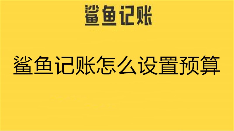 鲨鱼记账怎么设置预算