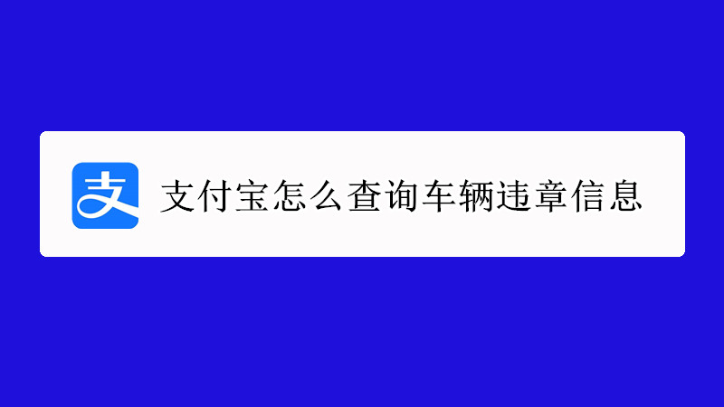 支付宝怎么查询车辆违章信息