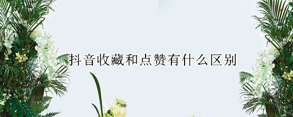 抖音收藏和点赞有什么区别