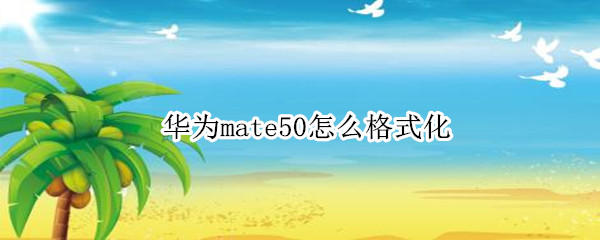华为mate50怎么格式化
