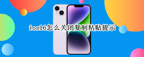 ios16怎么关闭粘贴提醒