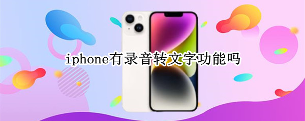 iphone有录音转文字功能吗