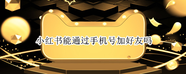 小红书能通过手机号加好友吗