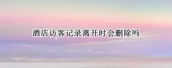 酒店访客记录离开时会删除吗