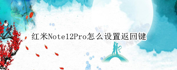 红米Note12Pro怎么设置返回键