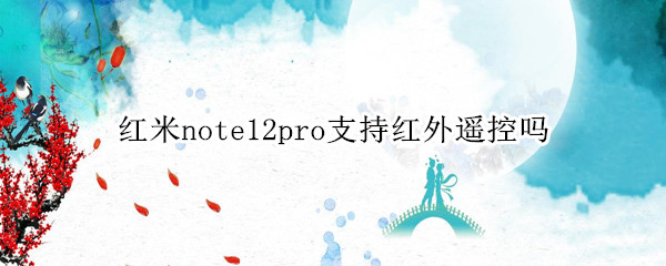 红米note12pro支持红外遥控吗