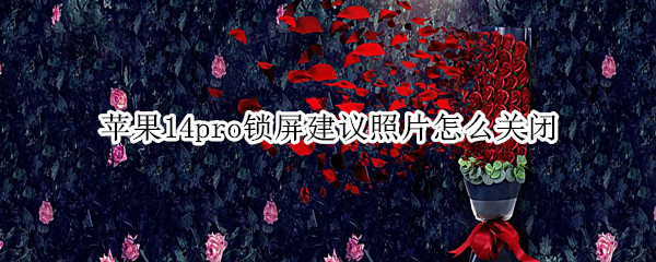 苹果14pro锁屏建议照片怎么关闭