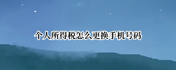 个人所得税怎么更换手机号码