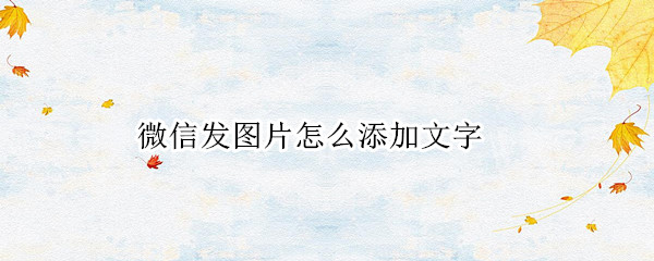 微信发图片怎么添加文字