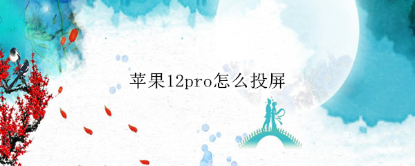 苹果12pro怎么投屏