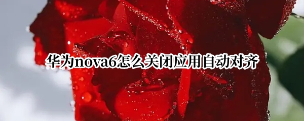 华为nova6怎么关闭应用自动对齐