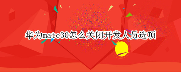 华为mate30怎么关闭开发人员选项