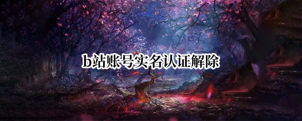 b站账号实名认证解除