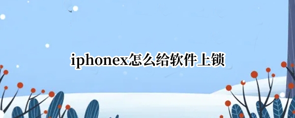 iphonex怎么给软件上锁