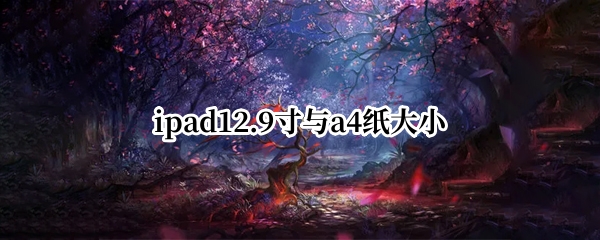 ipad12.9寸与a4纸大小
