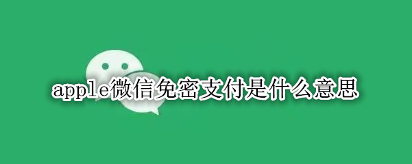 apple微信免密支付是什么意思